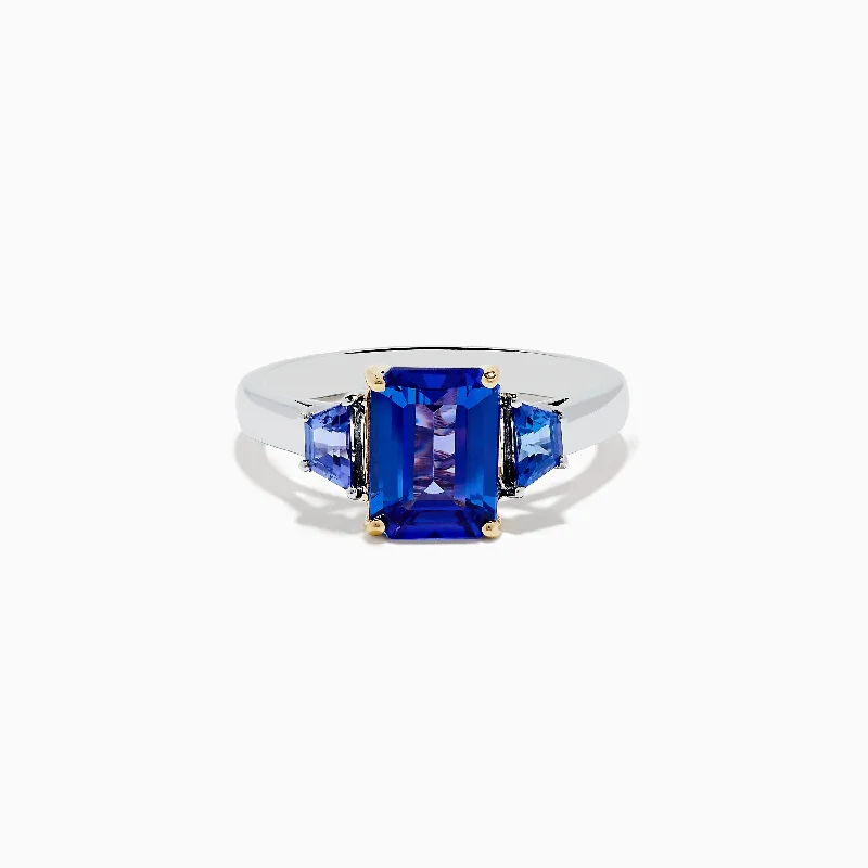 good luck women's rings -Nahla Siri 14K Two-Tone Gold Tanzanite Ring