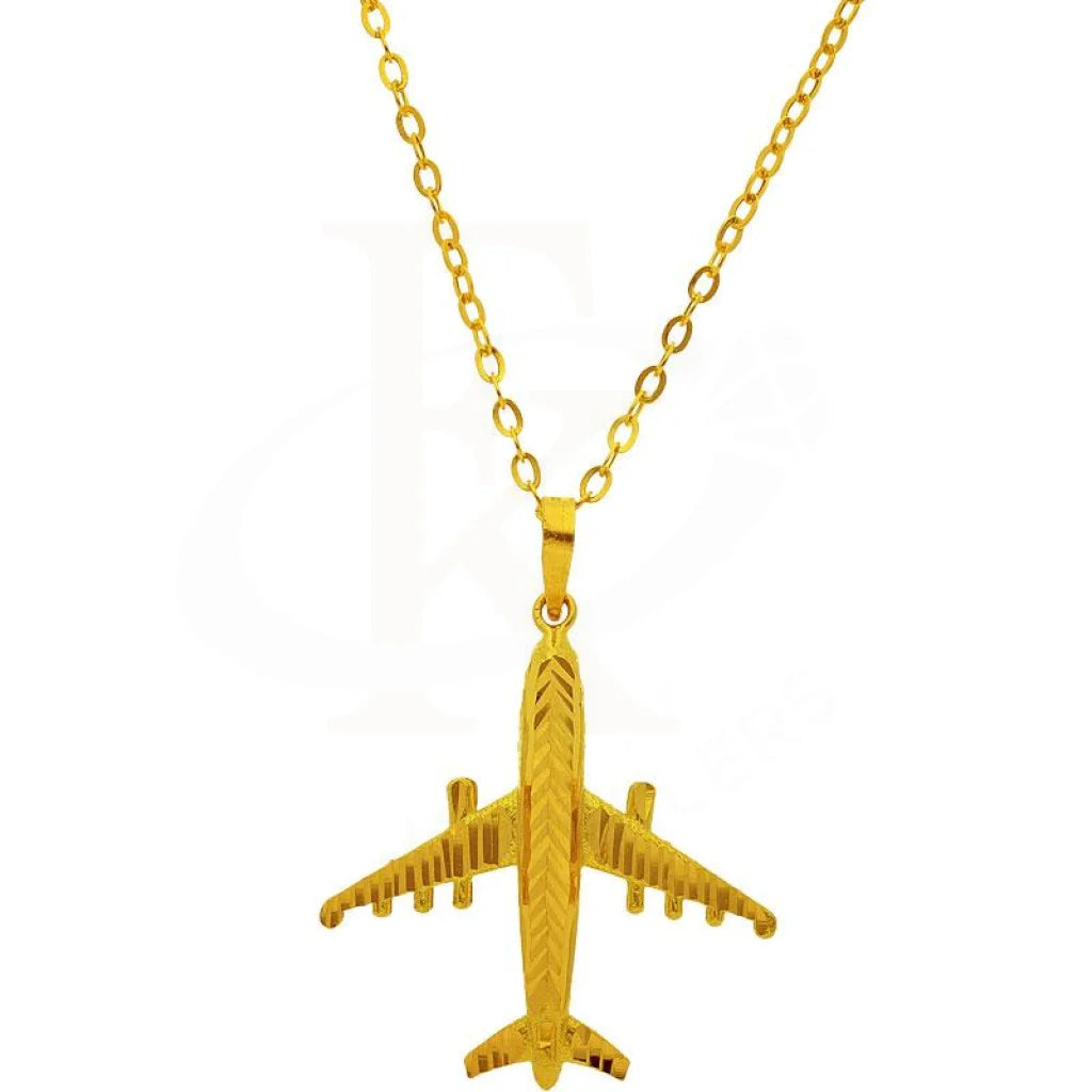 Ladies Strength Necklaces -topaz necklaces for women -Gold Necklace (Chain with Airplane Pendant) 18KT - FKJNKL1944