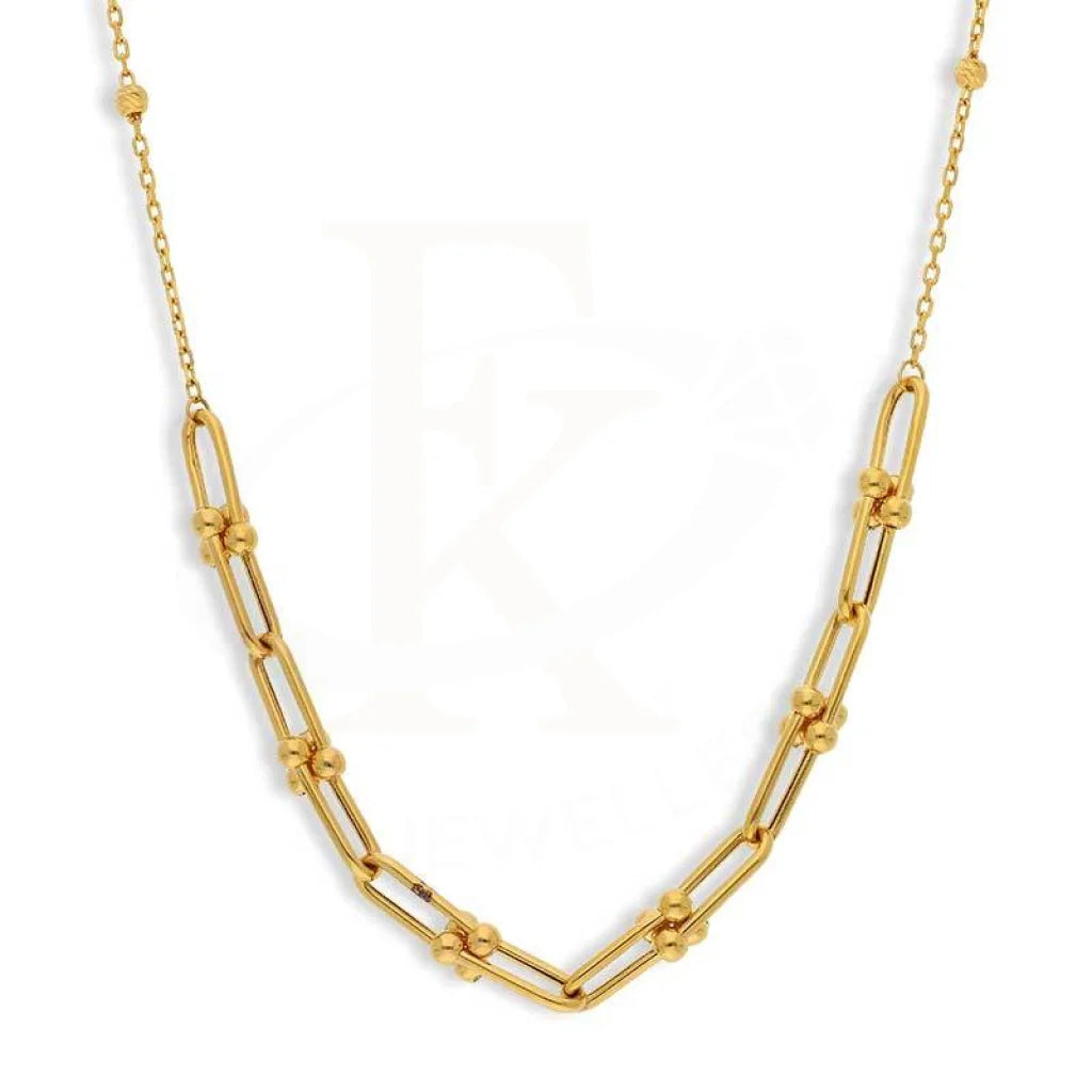 Ladies Heirloom Necklaces -aquamarine necklaces for women -Gold Beads Necklace 21KT - FKJNKL21K3080