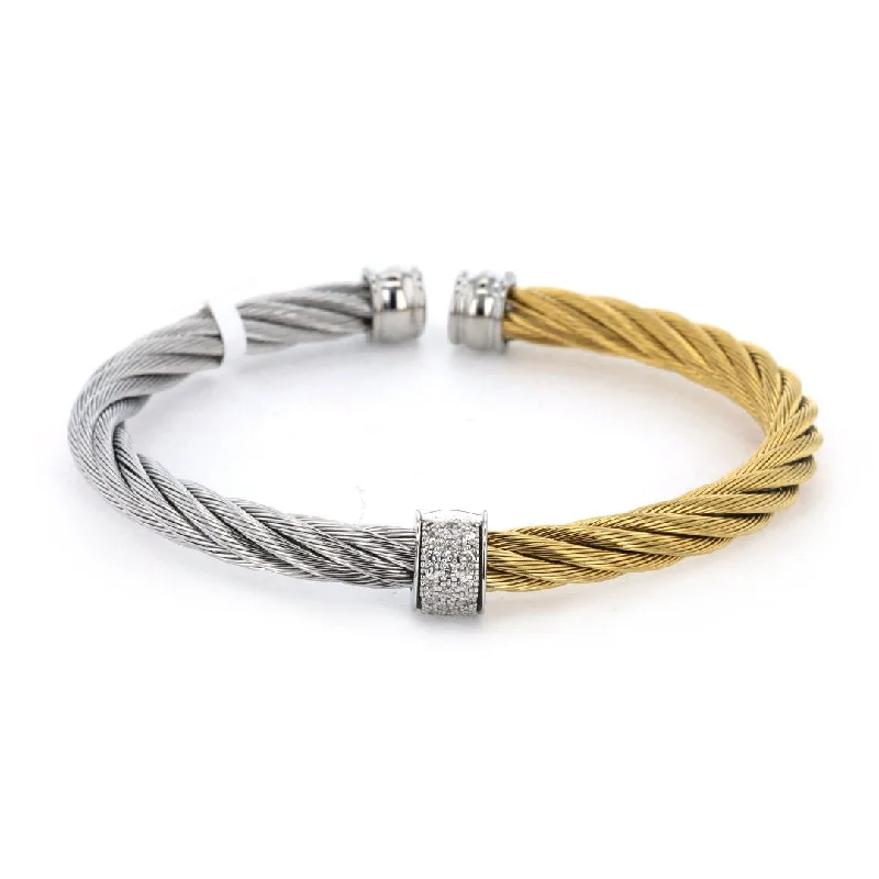 Ladies Bracelets for Cousins-0.13 ctw Diamond Bangle Bracelet