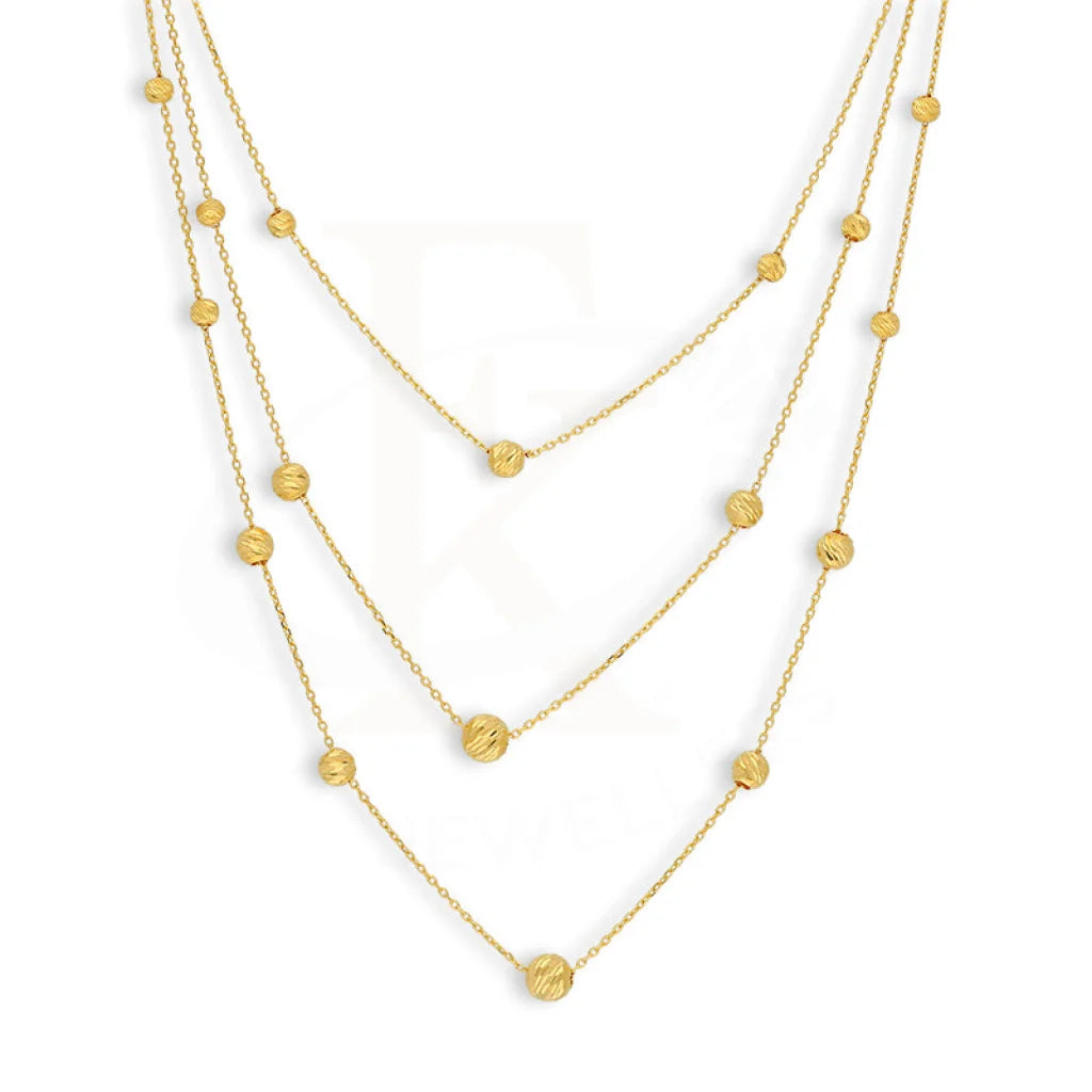 Ladies Heirloom Necklaces -aquamarine necklaces for women -Gold Beads Necklace 21KT - FKJNKL21KM5099