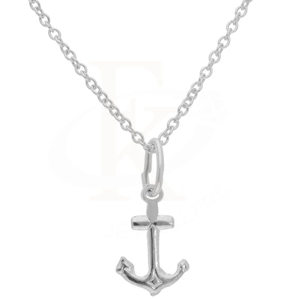 Ladies Thin Necklaces -personalized necklaces for women -Sterling Silver 925 Necklace (Chain with Anchor Pendant) - FKJNKLSL2001