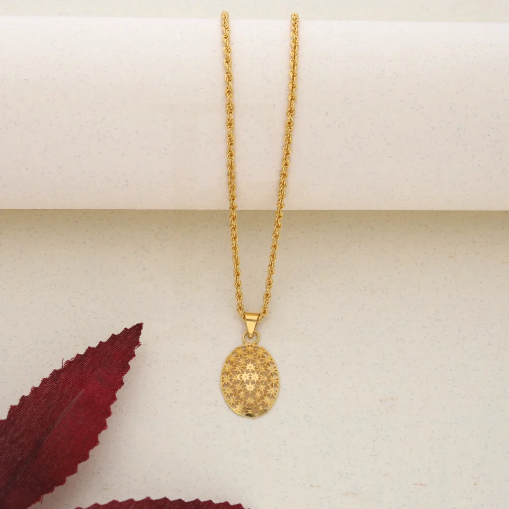 Ladies Casual Necklaces -dog lover necklaces -Gold Necklace (Chain With Gold Pendant) 21KT - FKJNKL21K7649