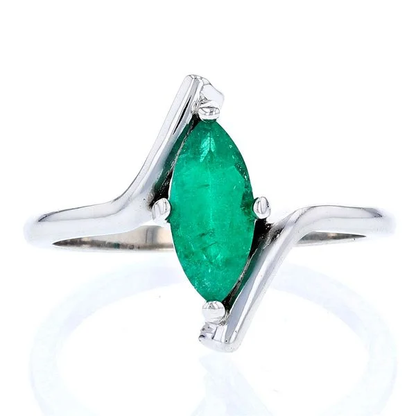 delicate women's rings -Emerald Bypass Ring