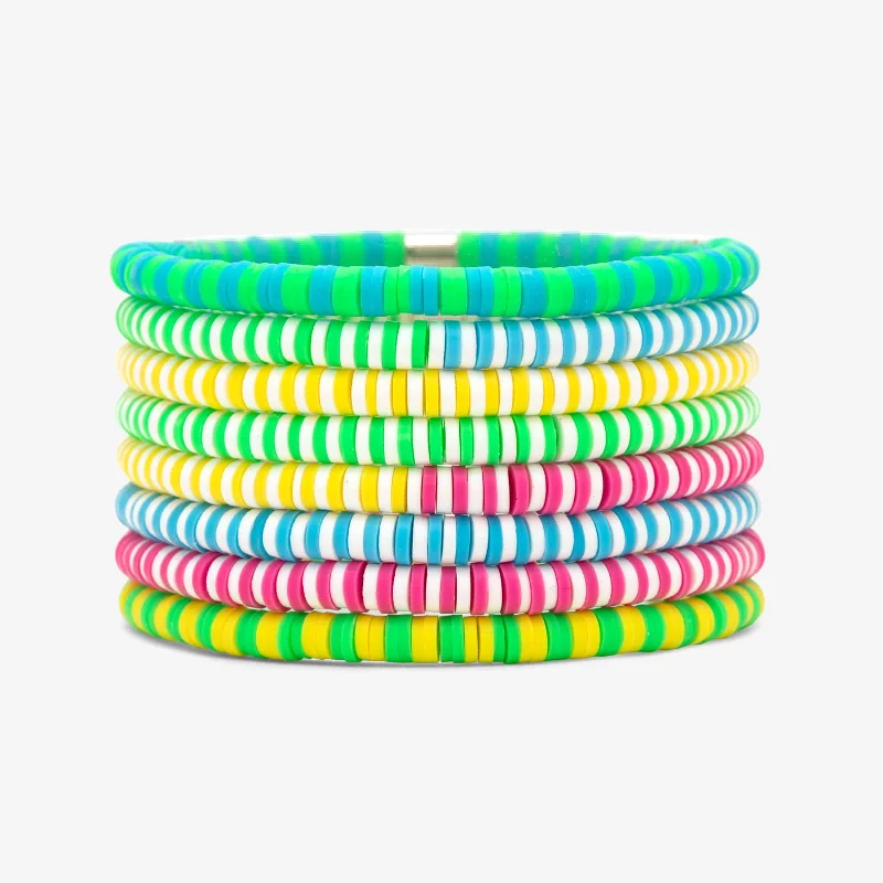 Ladies Bracelets for Photographers-Neon Daze Stretch Bracelet Set of 8