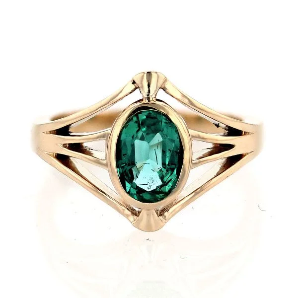 black diamond women's rings -Art Deco Emerald Fan Ring