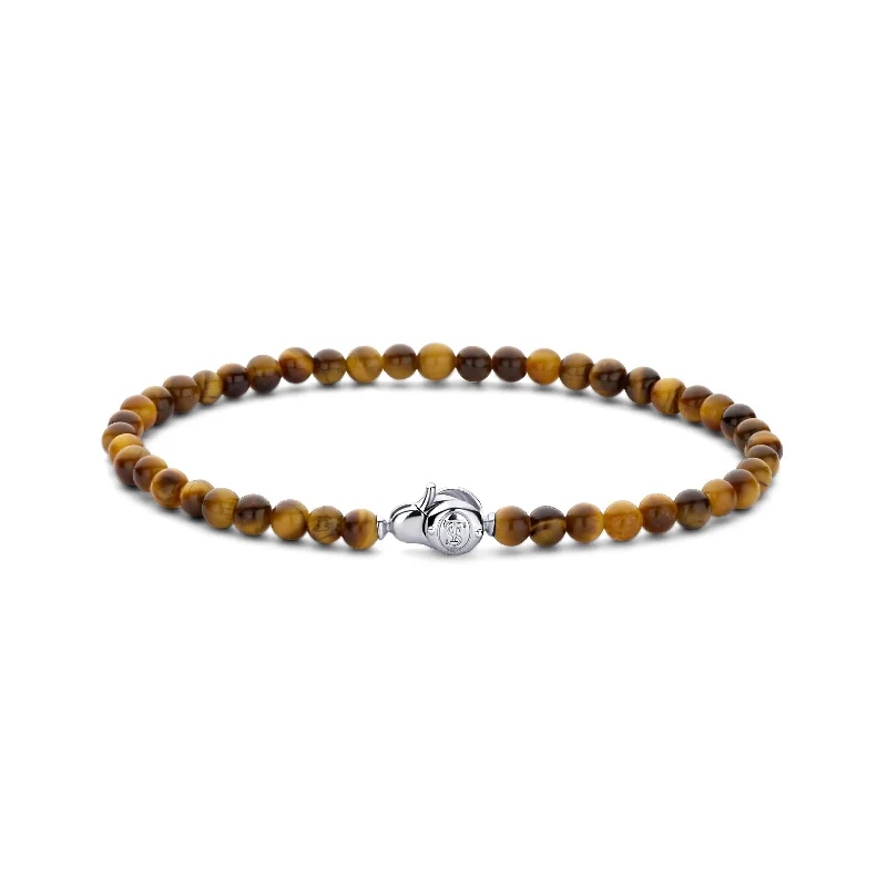 Ladies Bracelets Angel Wing-Ti Sento Tiger's Eye Bead Bracelet