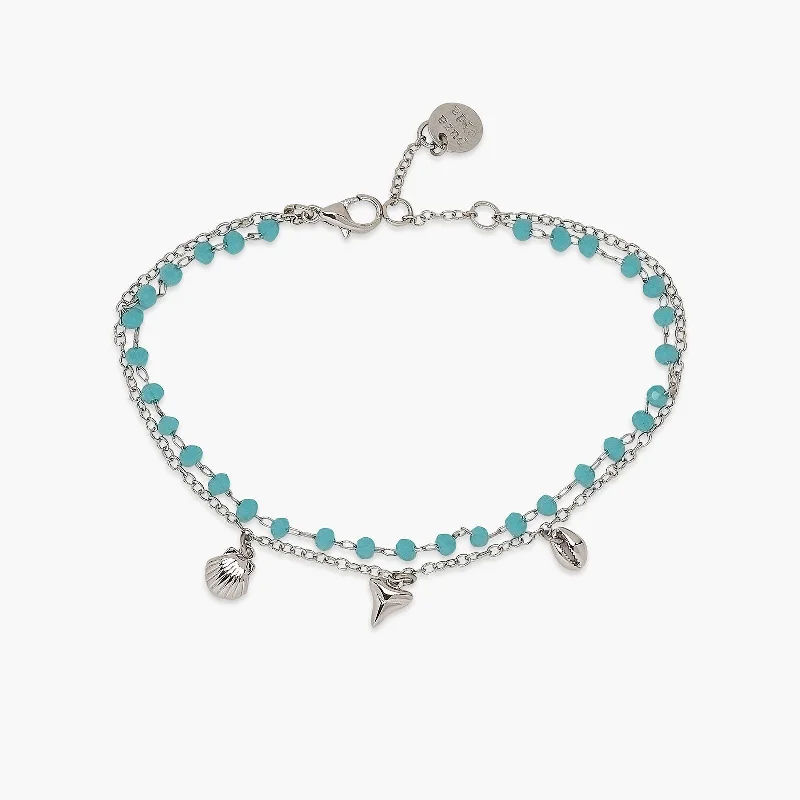 Ladies Bracelets with Apatite-Neon Double Chain Bracelet