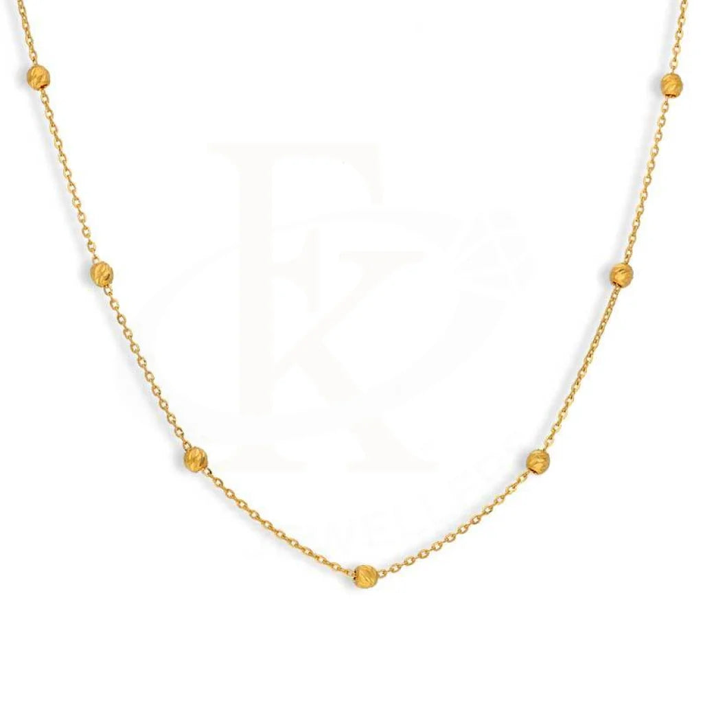 Ladies Victorian Necklaces -sustainable jewelry necklaces -Gold Beads Necklace 21KT - FKJNKL21K3029