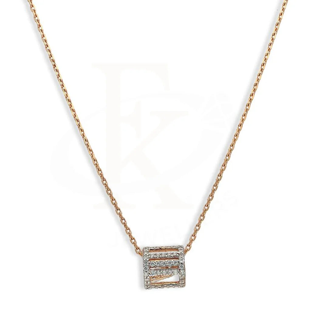 Ladies Gold Necklaces -silver necklaces for women -Sterling Silver 925 Rose Gold Plated Necklace - FKJNKLSL2660