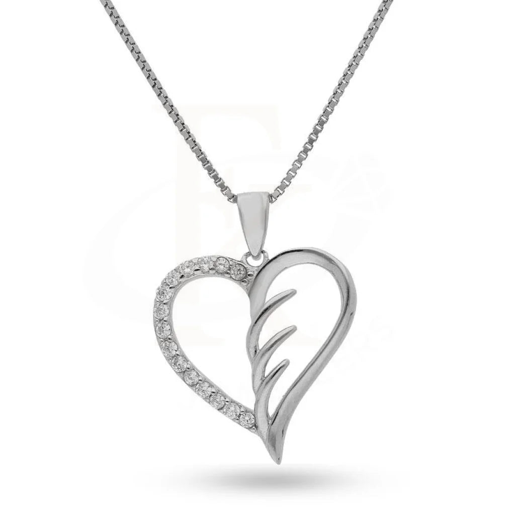 Ladies Whimsical Necklaces -spiritual necklaces for women -Sterling Silver 925 Necklace (Chain with Heart Pendant) - FKJNKLSL2157