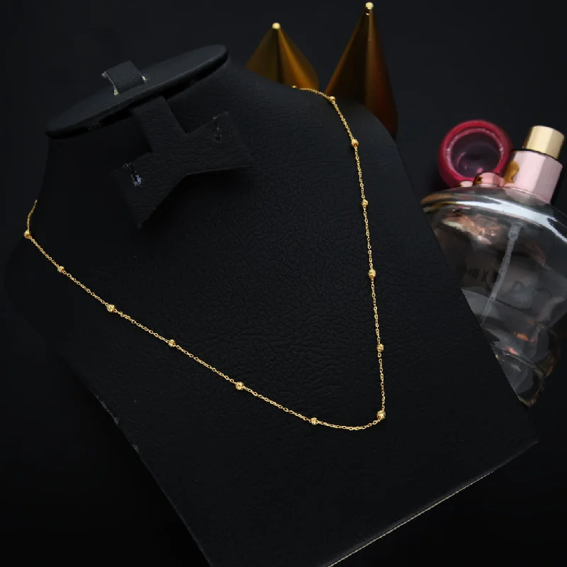 Ladies Couple Necklaces -gemstone necklaces for women -Gold Stud Ball Shaped Necklace 21KT - FKJNKL21KM9564