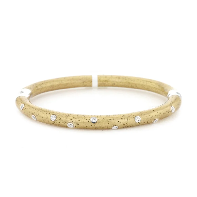 Ladies Bracelets Retro Design-0.12 ctw Diamond Enamel Bangle Bracelet