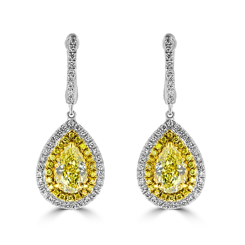 Ladies Resin Earrings -18KT GOLD 2.11 CTW & 0.66 CTW DIAMOND EARRINGS