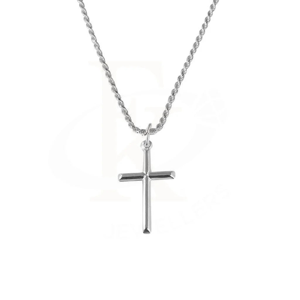 Ladies Fantasy Necklaces -rope chain necklaces -Sterling Silver 925 Necklace (Chain with Cross Pendant) - FKJNKL1692