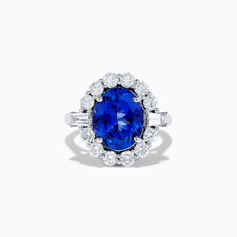 antique women's rings -Nahla Siri 14K White Gold Tanzanite and Diamond Ring