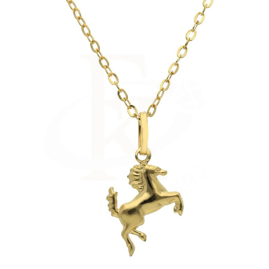 Ladies Multicolor Necklaces -dainty necklaces for women -Gold Necklace (Chain with Horse Pendant) 18KT - FKJNKL18K2524