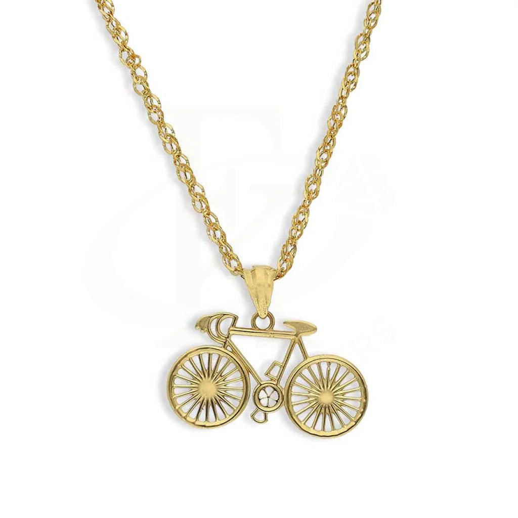 Ladies Astrology Necklaces -oversized necklaces for women -Gold Necklace (Chain With Cycle Pendant) 18KT - FKJNKL18K3088