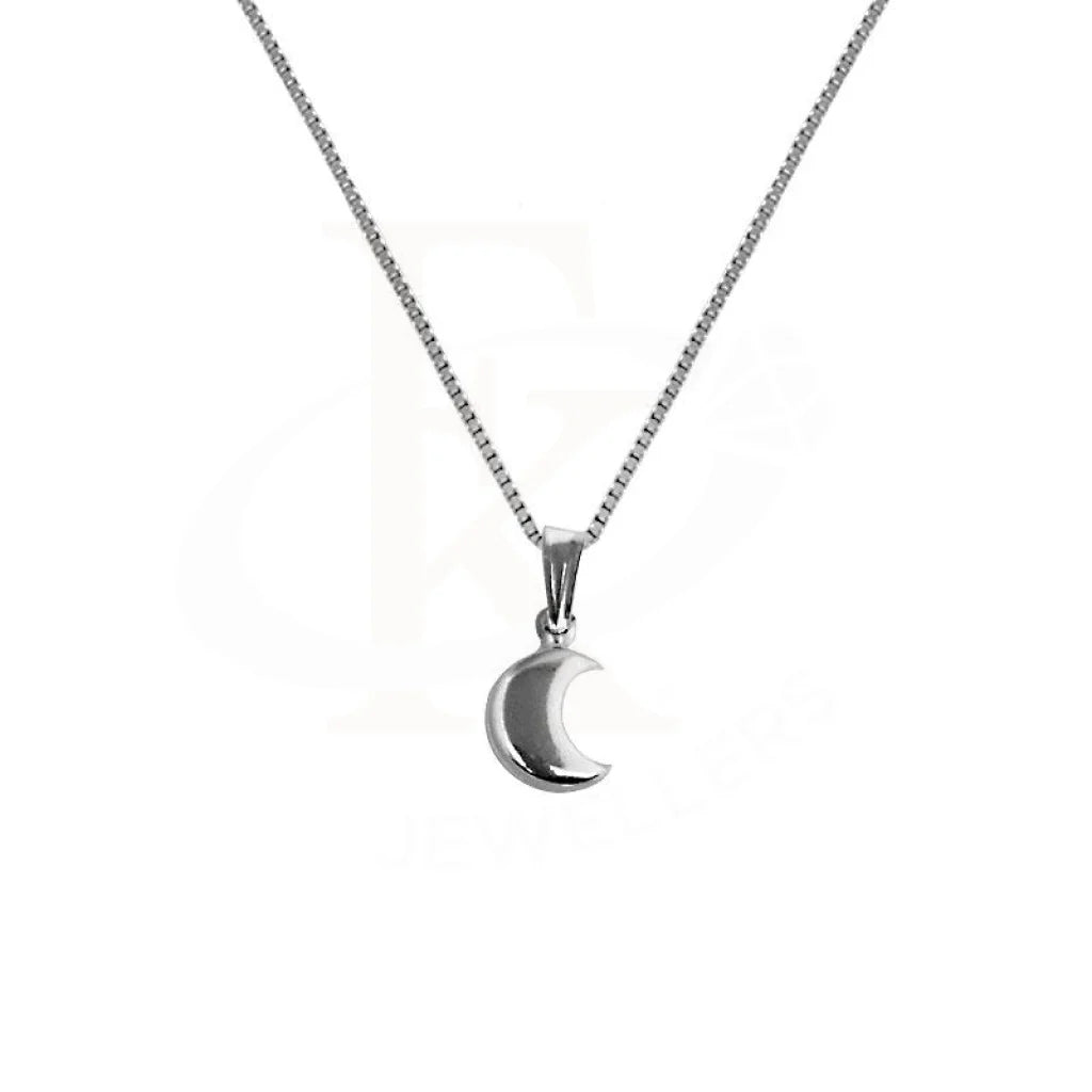 Ladies Retro Necklaces -personalized necklaces for women -Silver 925 Necklace (Chain with Half Moon Pendant) - FKJNKL1862