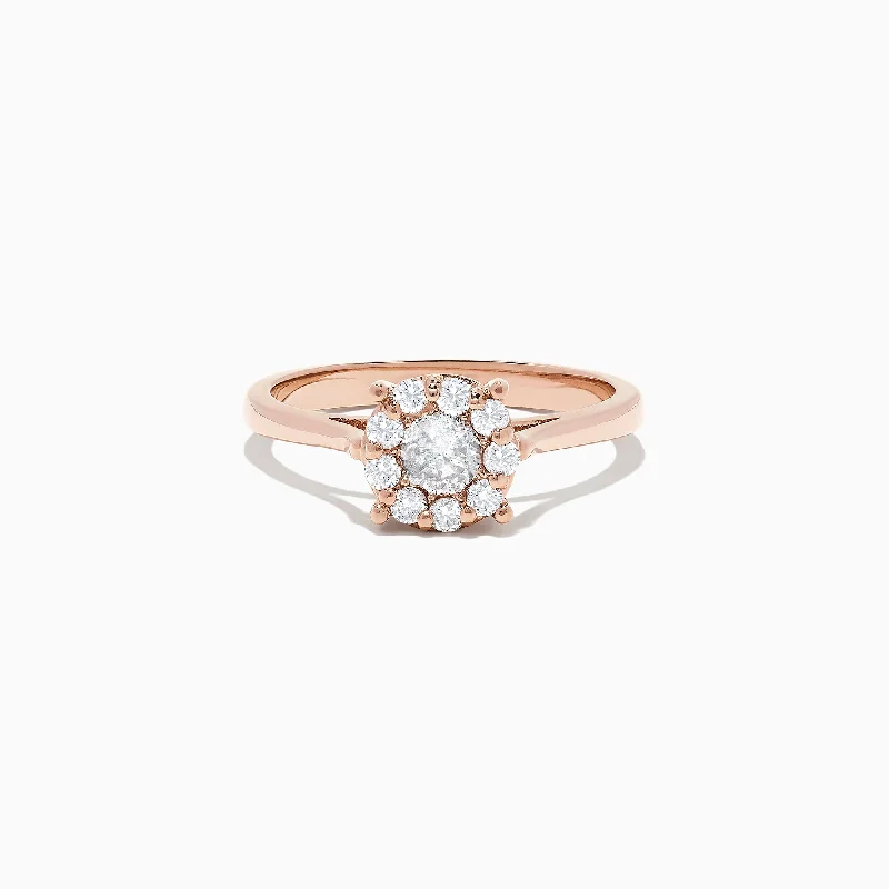 cushion-cut women's rings -Bouquet 14K Rose Gold Diamond Cluster Ring, 0.51 TCW