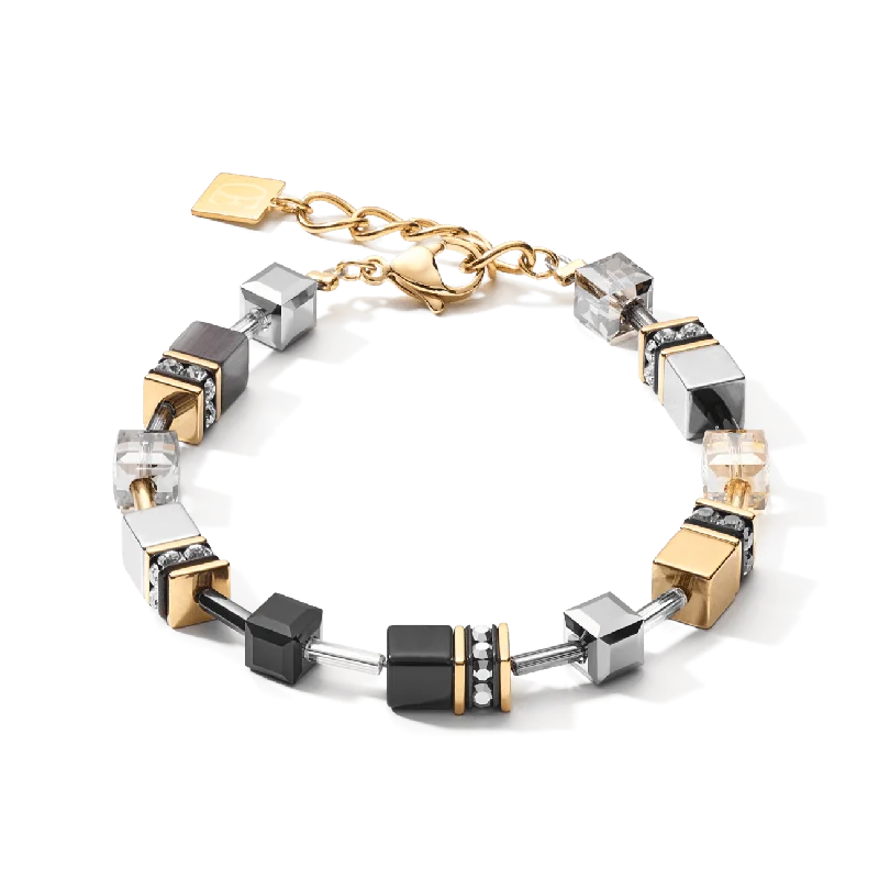 Ladies Bracelets with Tanzanite-Coeur De Lion GeoCUBE® Grey-Gold Bracelet