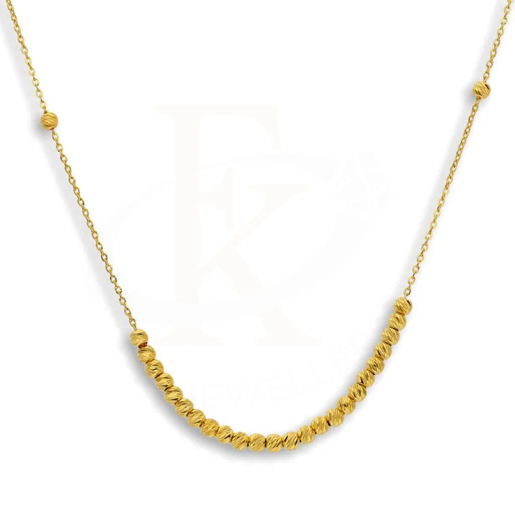 Ladies Industrial Necklaces -trendy fashion necklaces -Gold Balls Necklace 21KT - FKJNKL21K2148