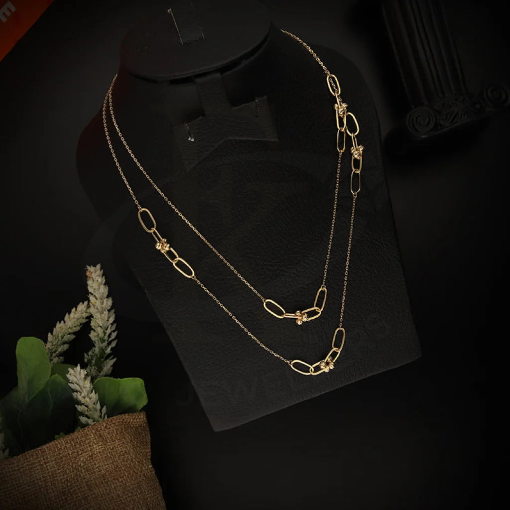 Ladies Knotted Necklaces -sterling silver necklaces -Gold Paper Clip Hardware Shall Necklace 18KT - FKJNKL18K5528