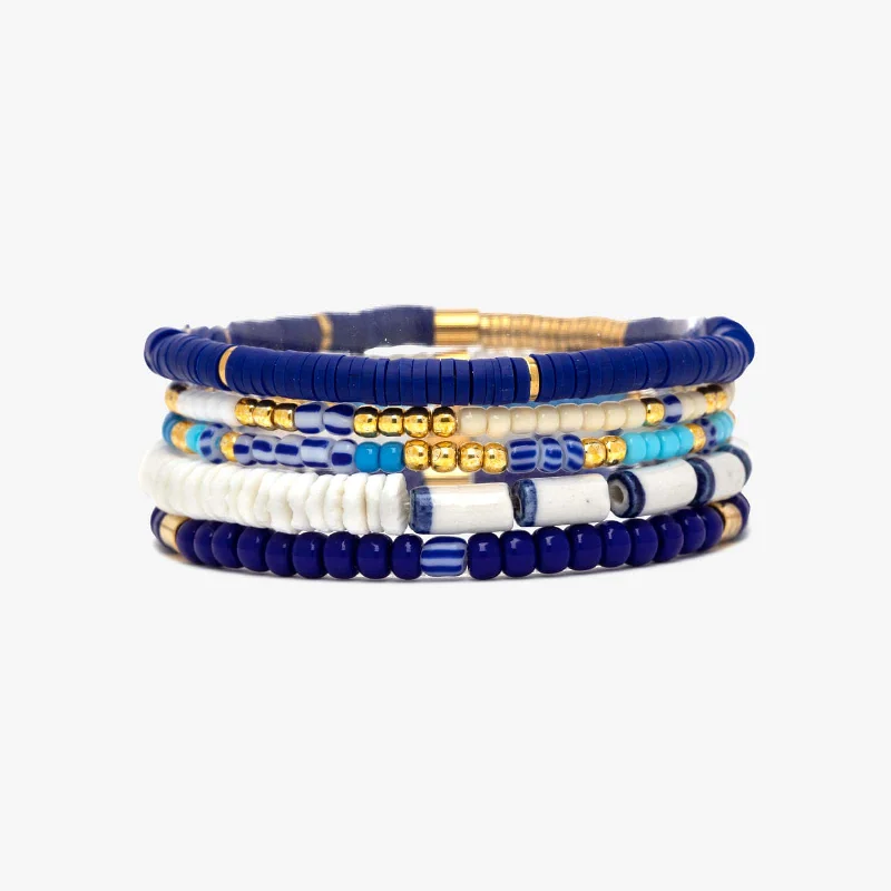 Ladies Bracelets Fashion Trend-Surfrider Stretch Bracelet Set of 5