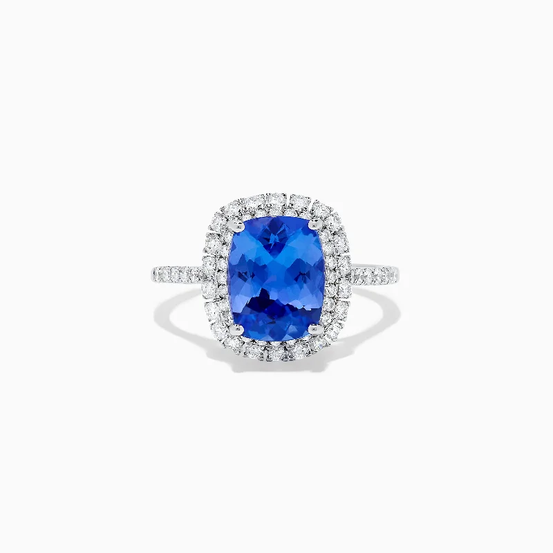 luxury women's rings -Nahla Siri 14K White Gold Tanzanite and Diamond Ring