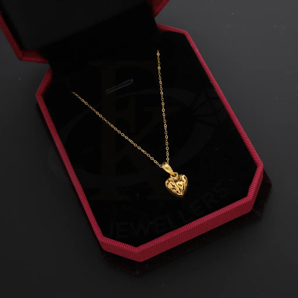 Ladies Joy Necklaces -heart-shaped necklaces for women -Gold Hollow Heart Shaped Necklace 21KT - FKJNKL21KM8668