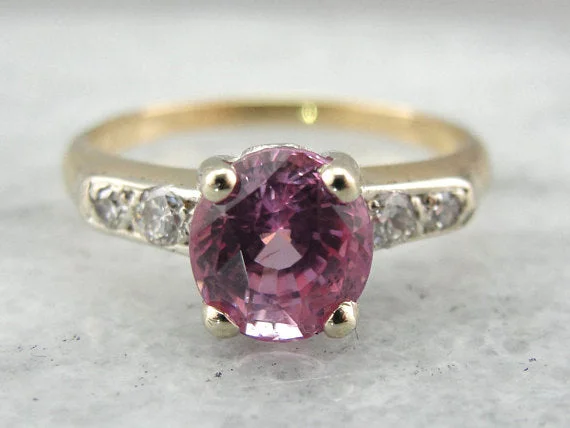 Modern Engagement Rings -Soft Pink Sapphire and Diamond Engagement Ring or Signature Jewelry Piece