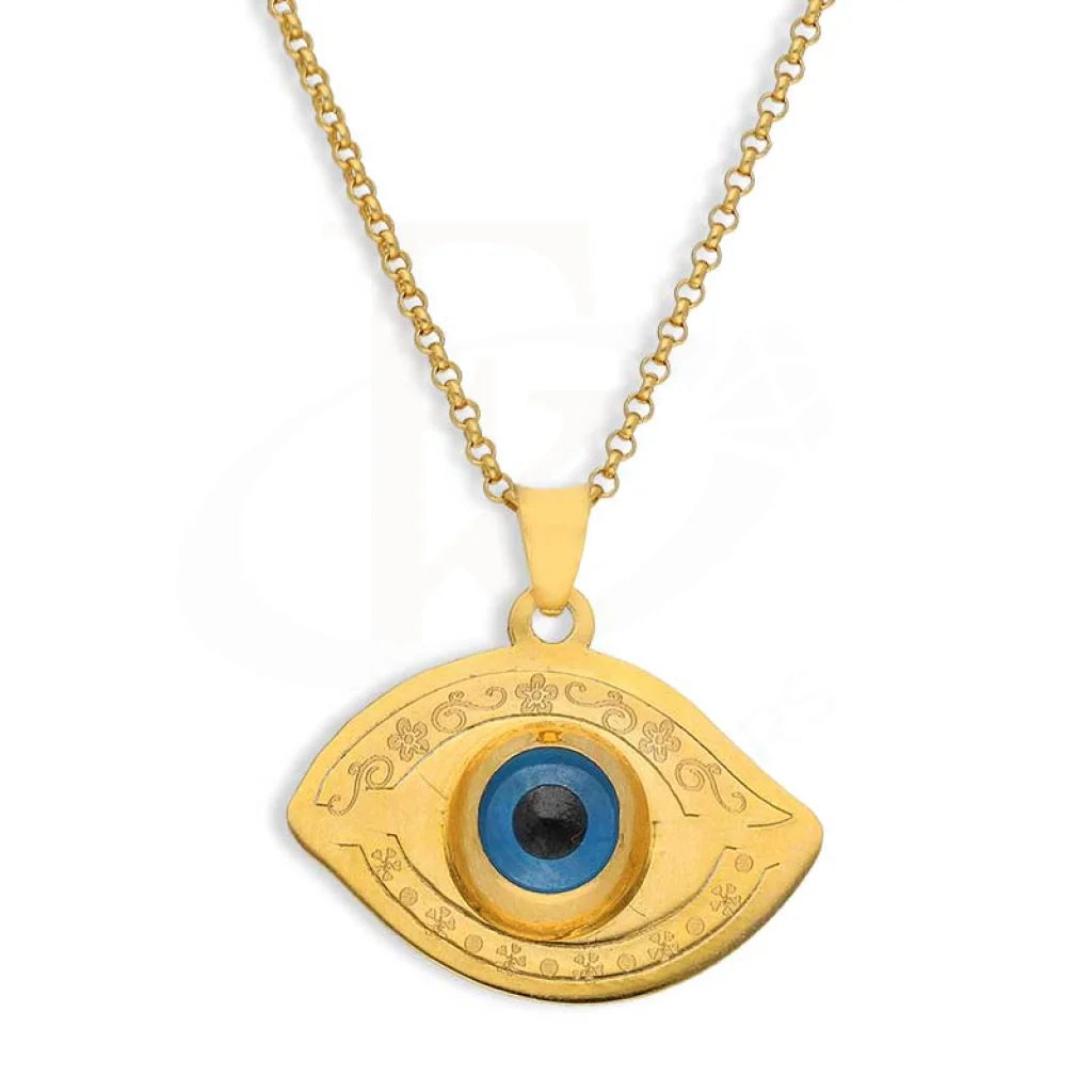 Ladies Bold Necklaces -celestial necklaces for women -Gold Necklace (Chain with Evil Eye Pendant) 21KT - FKJNKL21K2440