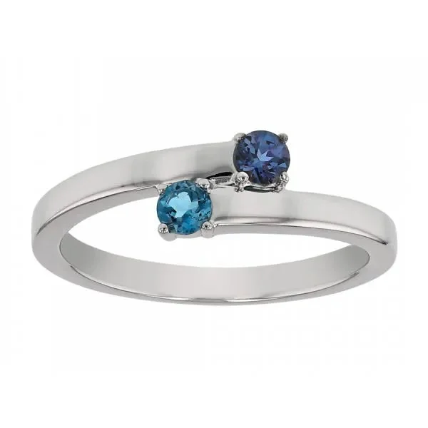 celestial women's rings -Mother's Two Stone Bypass Ring