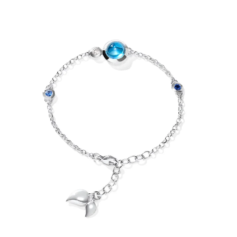 Ladies Bracelets with Diopside-Blue Topaz, Blue Sapphire & Diamond Bracelet