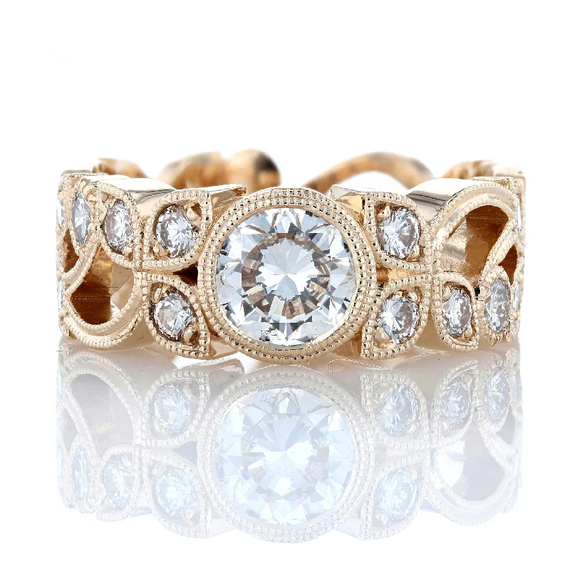 princess-cut women's rings -Floral Diamond Ring