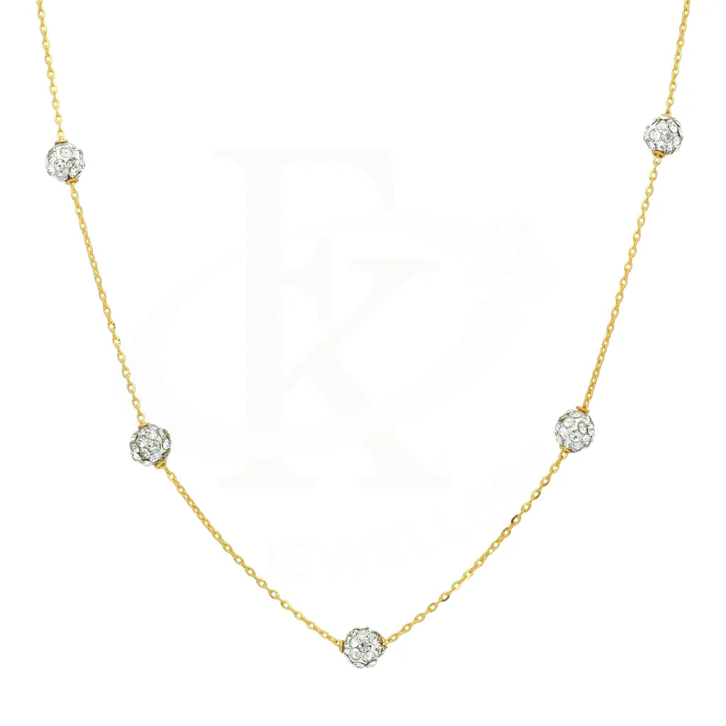 Ladies Floral Necklaces -long pendant necklaces -Gold Ball Shaped Necklace 21KT - FKJNKL21K2875