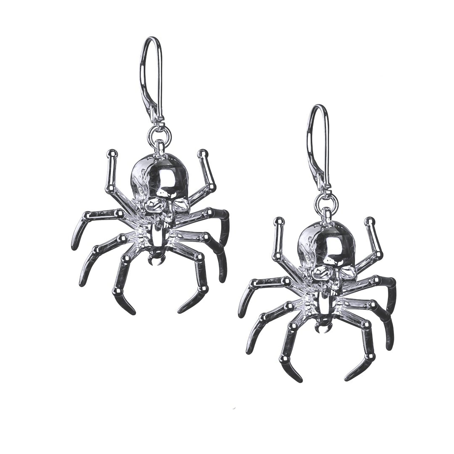 Ladies Shiny Earrings -SPIDER SKULL EARRING