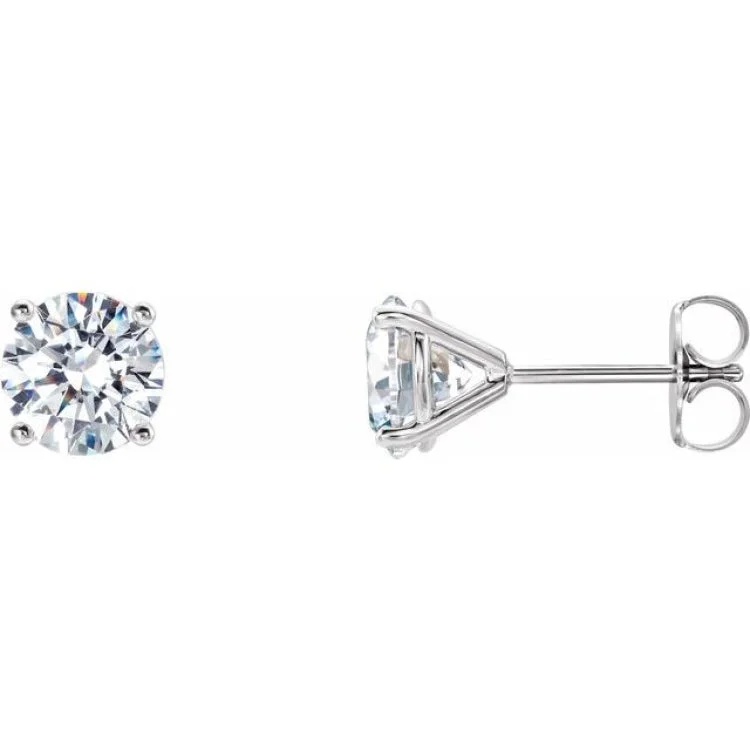 Ladies Affordable Earrings -14K White 1 CTW Natural Diamond Cocktail-Style Earrings