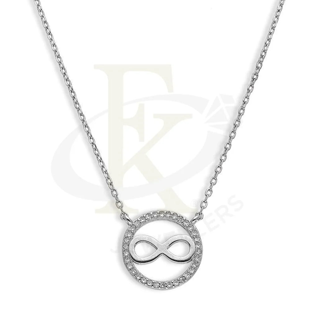 Ladies Tassel Necklaces -ethical diamond necklaces -Sterling Silver 925 Round Shaped Infinity Necklace - FKJNKLSL2588