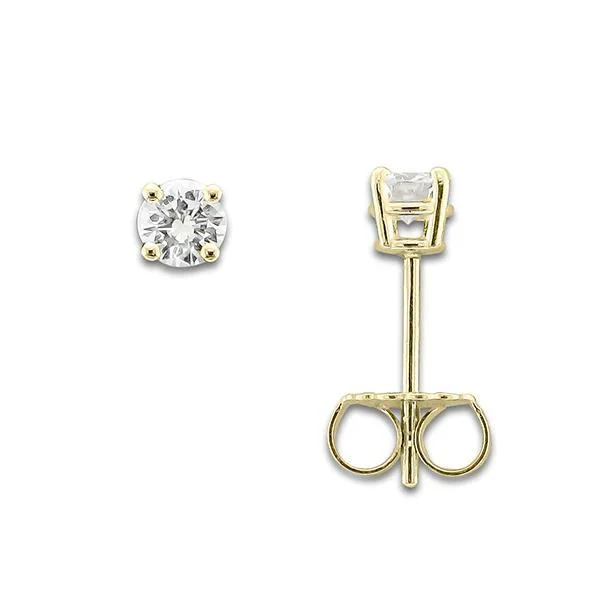 Ladies Crystal Earrings -14KT YELLOW GOLD 1/4 CTW ROUND DIAMOND EARRINGS