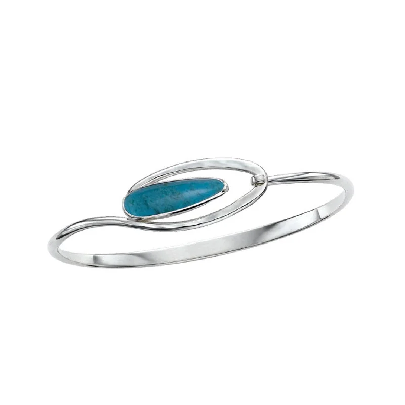 Ladies Bracelets with Stichtite-Turquoise Silver Bangle Bracelet