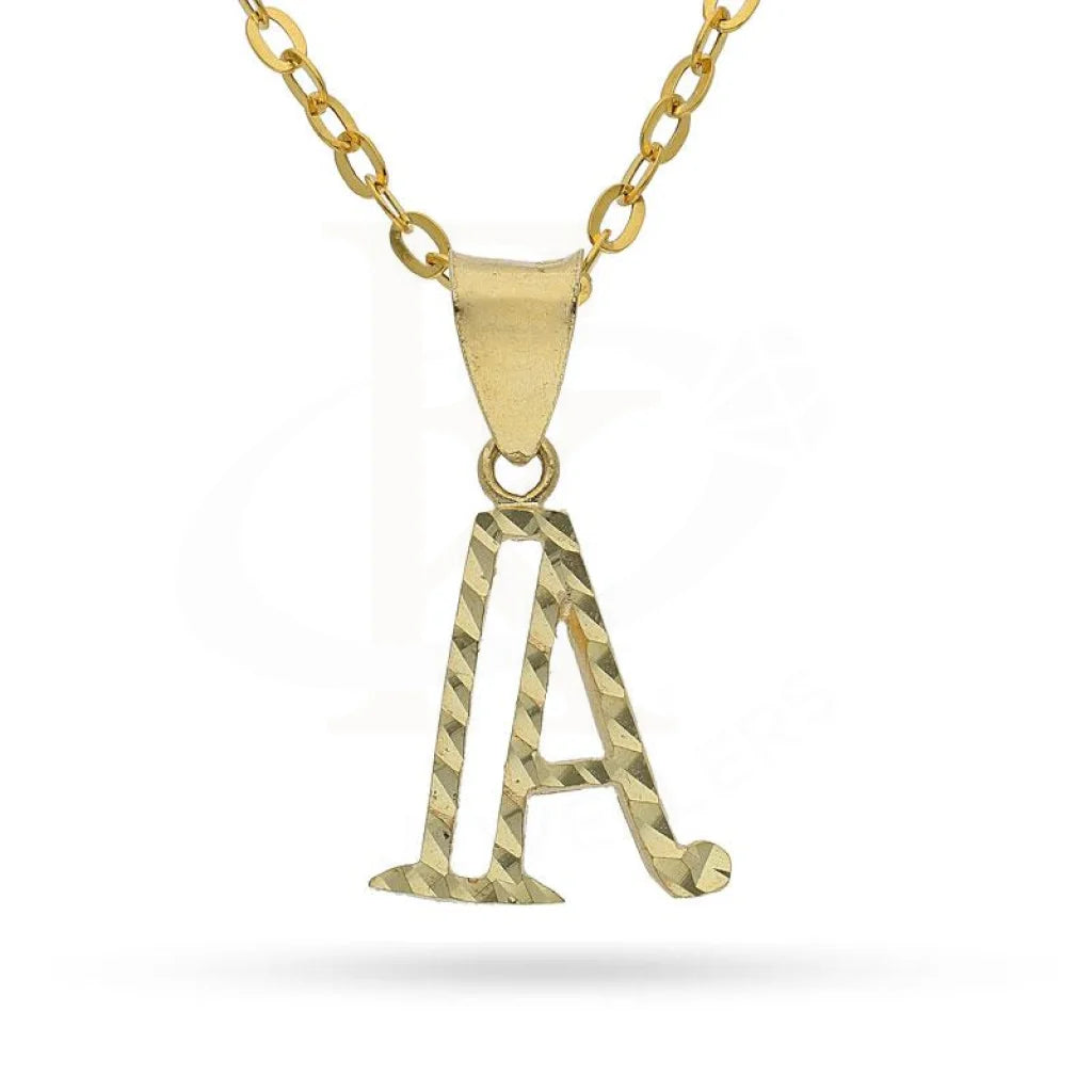 Ladies Timeless Necklaces -teardrop gemstone necklaces -Gold Necklace (Chain with Alphabet Pendant) 18KT - FKJNKL1626