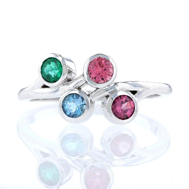 stacking minimalist women's rings -Birthstone Family Branch Ring