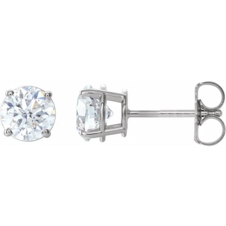 Ladies Chunky Earrings -14K White 1 1/2 CTW Natural Diamond Stud Earrings