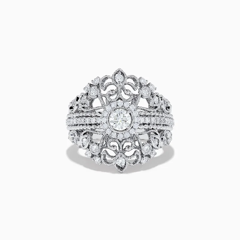 topaz women's rings -Pave Classique 14K White Gold Diamond Ring