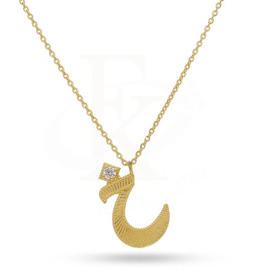 Ladies Tassel Necklaces -ethical diamond necklaces -Gold Arabic Alphabet خ Necklace 21KT - FKJNKL21K2136