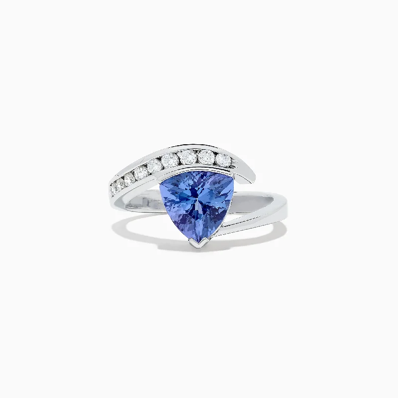 baroque women's rings -Nahla Siri 14K White Gold Tanzanite and Diamond Ring, 1.88 TCW