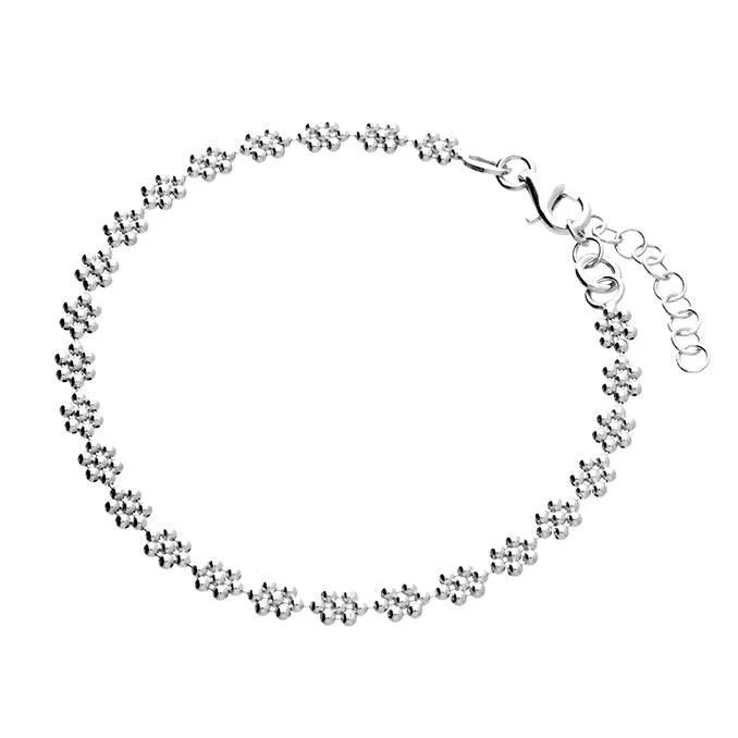 Ladies Bracelets for Volunteers-Flower Bracelet - Sterling Silver