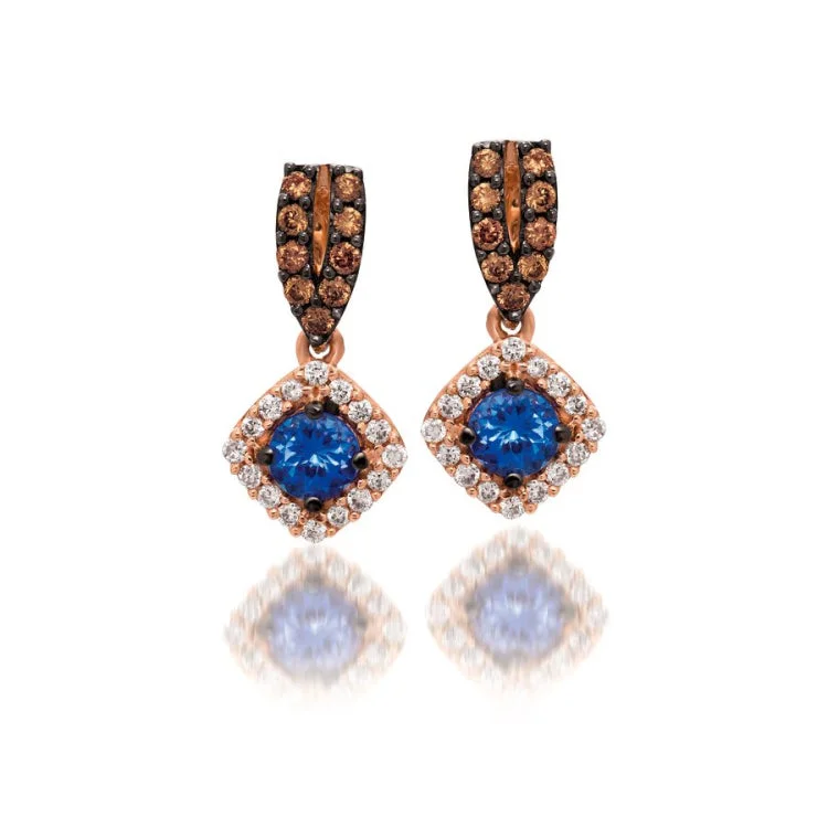 Ladies Leather Earrings -Le Vian 14K Strawberry Gold Earrings