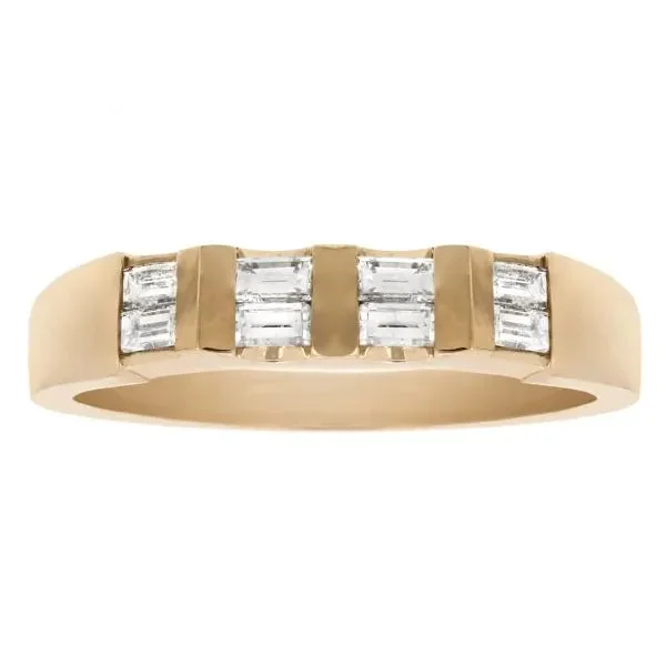 stackable women's rings -Keepsake ring with baguette diamonds